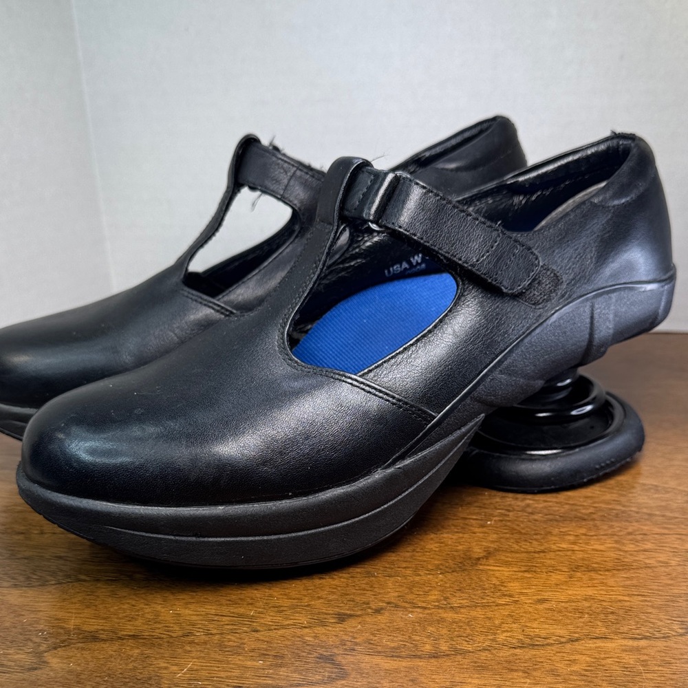 Z-Coil Womens Black Chunky Mary Jane Leather Pain Relief Shoes, sz 8 - ZCoil